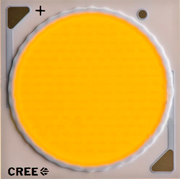 Figura 24 – Módulo de LED COB da Cree da família CXA, que emprega camada única de fósforo para os chips. Fonte: Leds Magazine [55].